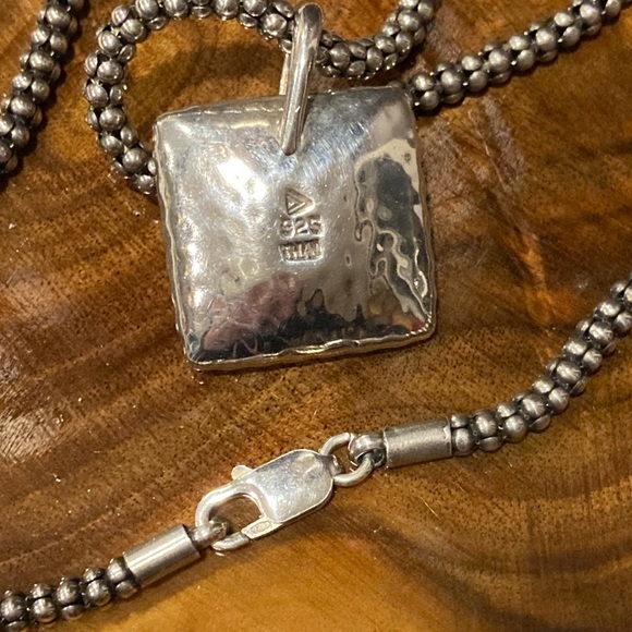 Silpada sterling silver popcorn necklace and hammered silver pendant. - Picture 14 of 15